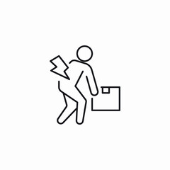 heavyweight back pain icon sign vector
