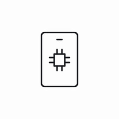 mobile device microchip icon sign vector