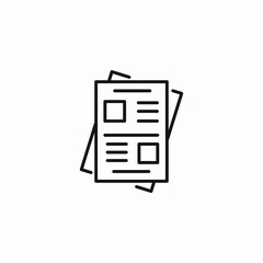 newspaper pages icon sign vector