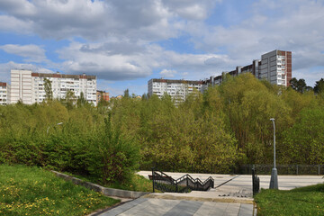 Zelenograd is a residential area with many parks for walking and running , Moscow, Russia