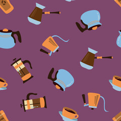 Seamless Pattern of Coffee Equipment Illustration