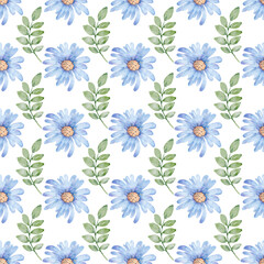 Seamless floral pattern minimalist repeating floral background with watercolor flowers. Fabric wallpaper print texture. Perfectly for backdrop, wrapped paper.
