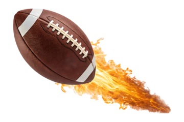 Transparent Pigskin with Flames – High-Resolution Image.