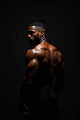 black muscular fitness model