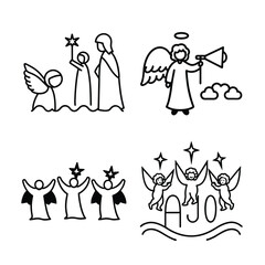Jesus line art various activities  