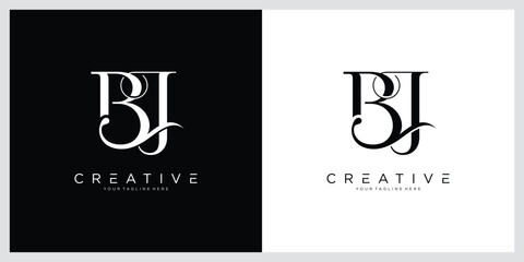 BJ or JB Initial logo vector template