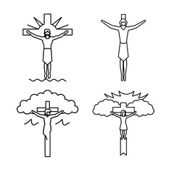 Jesus line art various activities  
