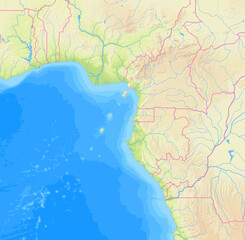 Map of Equatorial Guinea and surrounding countries without any labels