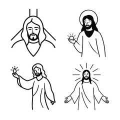 Jesus line art various activities  