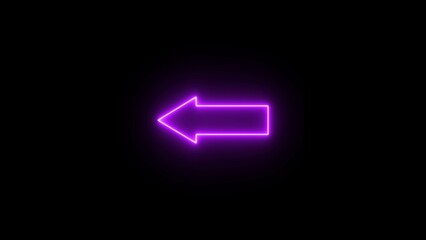 Neon arrow symbol icon. Glowing neon light arrow icon illustration. neon road sign.