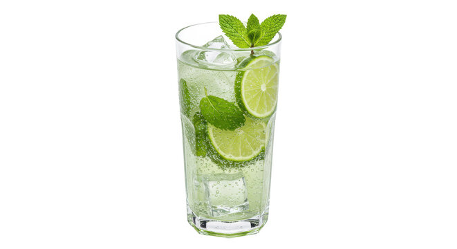 Isolated Mojito Cocktail with Lime and Mint