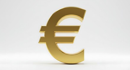 Golden euro symbol 3d render isolated on white background