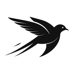 Fototapeta premium Bird in Flight Silhouette with Motion Lines 