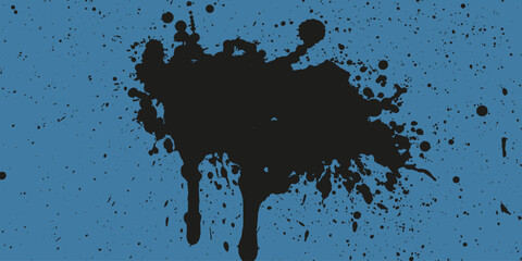 Grunge texture with splatters. Liquid paint drops. Messy abstract ink blots. Dirty hand painted backdrop. Distressed art design.