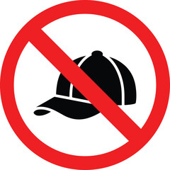 no cap prohibited sign on white background