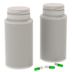 Pills medicine and bottle
