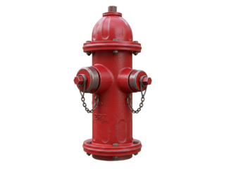 Classic red fire hydrant isolated on transparent background