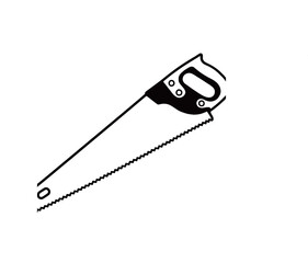 silhouette image of a saw with a transparent background