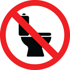 no toilet prohibited sign on white background