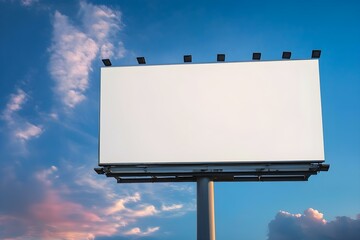 Blank Billboard Against a Blue Sky in Open Outdoor Space
