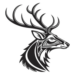 deer head vector  silhouette, ai generator