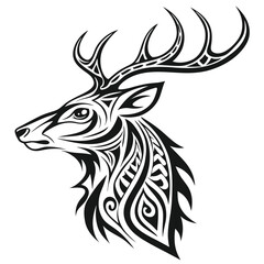 deer head vector  silhouette, ai generator