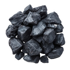 Coal Pile: A dense cluster of rough, dark-gray coal chunks. Each piece displays natural texture and subtle variation, emphasizing the inherent characteristics of this fossil fuel