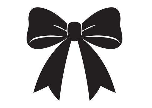 ribbon bow logo silhouette vector, tied bow logo icon silhouette, bow silhouette vector logo holiday icon gift, bows knot silhouette vector logo on white background