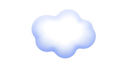 Soft blue cloud shape isolated on white background weather and meteorology concept