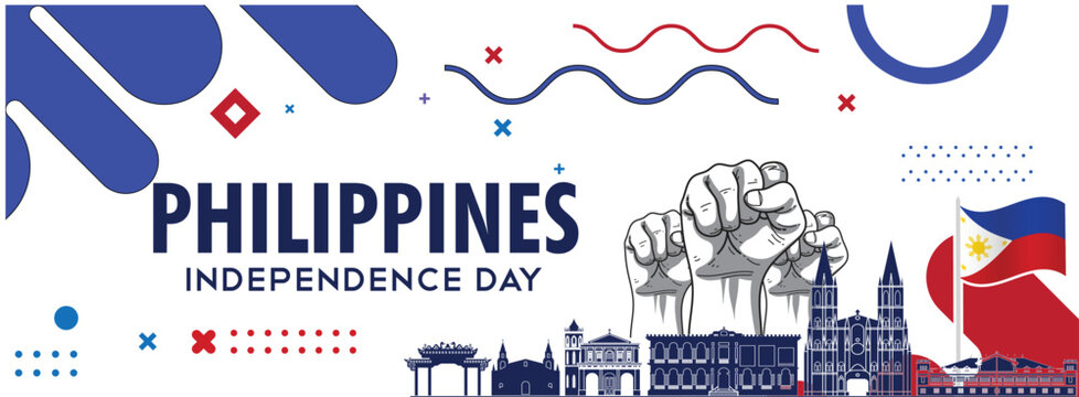 Philippines Independence Day Banner - Landmarks, Flag & Freedom Design