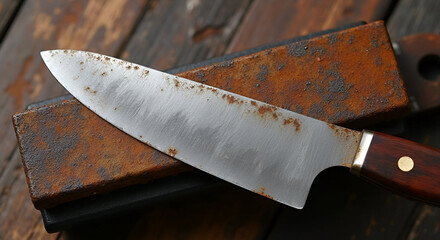 Knife on Sharpening Stone