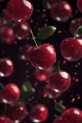 High definition delicious fruit cherries