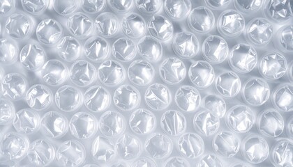 Clear Bubble Wrap Texture with Aqua Tint on White Background