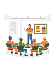 Construction worker safety training session