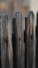 Fototapeta premium Closeup of cozy wooden fence, natural materials
