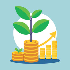 Business Growth Concept of a Small Plant Growing