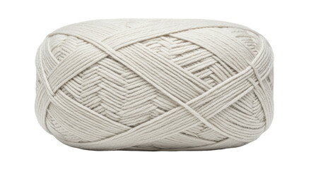 Isolated Ball of Cream Yarn
