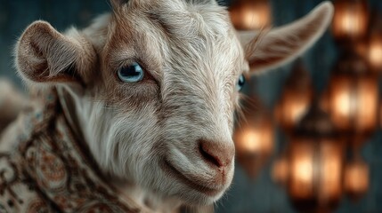 Fototapeta premium Goat Qurban Eid al-Adha Islamic background
