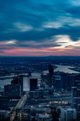 sunset over the city