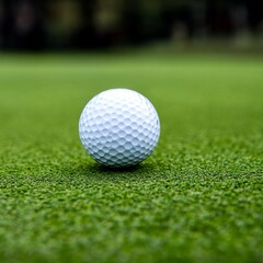 Golf Ball Close-Up on Green Field, Sport, Golfing