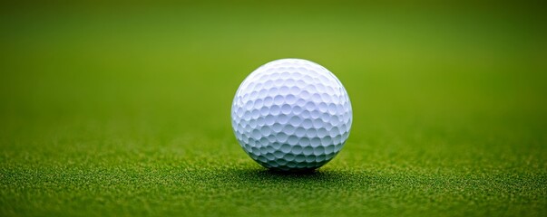 Golf Ball on Green Course Precision and Focus, Golf, Sport