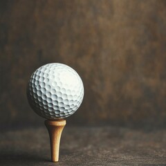 Golf Ball on Tee, Dark Backdrop, Golf sport, Course