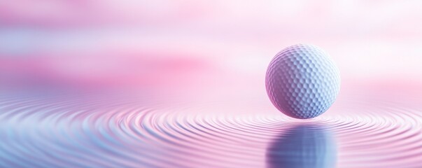 Golf Ball Ripple Effect Pink and Blue Serenity ,Golf, Water