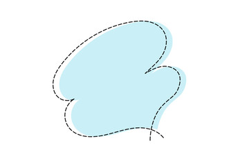 点線で作ったシンプルなかわいい吹き出し　水色