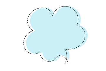 点線で作ったシンプルなかわいい吹き出し　水色
