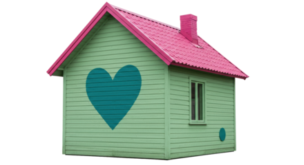 Isolated Cartoon Playhouse with Heart