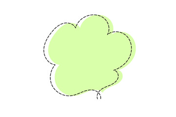 点線で作ったシンプルなかわいい吹き出し　黄緑