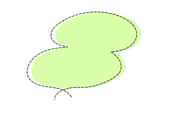 点線で作ったシンプルなかわいい吹き出し　黄緑