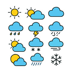 Weather icon set vector style
