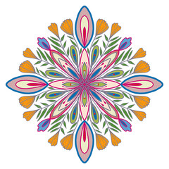 abstract floral vector pink orange blue illustration background